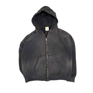 Conjunto Deportivo Vintage para Hombre, 100% Algodón Ecológico, 400gsm, Lavado Ácido, Pantalones Deportivos Anchos y Sudadera con Capucha, para Invierno - Product Image 3