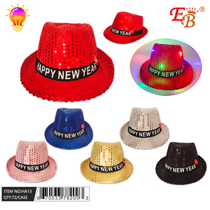 Capodanno cappello di Babbo Natale con luci 72-PC Set 6DZ/CS per feste o natale in PVC e poliestere stile carattere per neonati - Product Image 1
