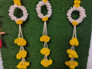 Artificial Marigold And Jasmine Garland With Hanging Bunches Indian <b>Decoration</b> For Wedding Diwali Mandap Decor Karthigai Deepam - Product Image 5