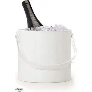 High Demanding Ice Tub Unique Shape Customized Modern Metal Wine Chiller champagne Bucket Manufacturers India in Black Oval - Product Image 6