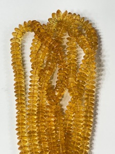 Cuentas Rondelle de cuarzo con revestimiento amarillo Natural AAA, corte alemán, tamaño facetado, hebra de 8-10mm y 14 pulgadas - Product Image 5