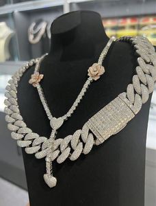 Cadenas Cubanas y de Tenis de Plata de Ley 925 con Moissanita VVS, Estilo Hip Hop, 26 mm y 5 mm, 100 g - Product Image 3