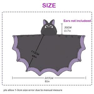 Couverture en peluche Kawaii Y2K motif chauve-souris, pyjama, <span class=keywords><strong>cape</strong></span> d'anime, costume d'<span class=keywords><strong>Halloween</strong></span> pour adultes, ponchos d'hiver, <span class=keywords><strong>cape</strong></span> à capuche pour femmes - Product Image 5