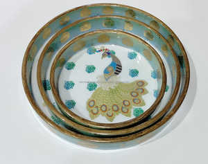 Bandeja de MDF esmaltada decorativa para fiesta de boda, bandeja de madera de bambú para desayuno, bandeja de madera para servir con asas - Product Image 3