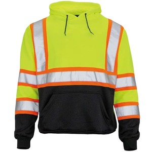Sudadera con capucha unisex de alta visibilidad con cinta de seguridad reflectante Logotipo personalizable para ropa de hombre - Product Image 3