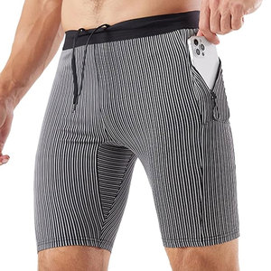 กางเกงขาสั้นผู้ชายสำหรับวิ่งออกกำลังกายกลางแจ้งกางเกงรัดรูปแบบลำลองยืดหยุ่นแห้งเร็วแบบเรียบง่ายสีพื้นสำหรับฤดูร้อน - Product Image 1