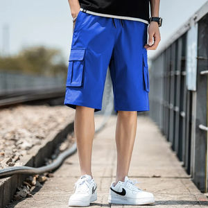 Pantalones cortos de talla grande 9XL para hombre, pantalones cortos Cargo de algodón para hombre grande y alto, Bermudas informales con cordón de verano para hombre con múltiples bolsillos - Product Image 4