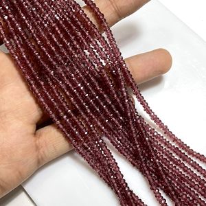 Cuentas de forma de Rondelle facetadas de granate de Mozambique, cuentas de piedras preciosas naturales al por mayor para la fabricación de joyas - Product Image 4