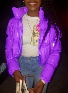 OEM Custom logo Shiny Crop <b>Top</b> Puffer Jacket for Women Custom logo Women <b>Bubble</b> Jackets - Product Image 4