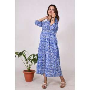 เสื้อโบฮีเมียนผ้าฝ้าย100% สไตล์อินเดียสำหรับผู้หญิงชุดปาร์ตี้ชายหาดพิมพ์ลายสไตล์โบฮีเมียนสำหรับฤดูร้อนน้ำหนักเบาและระบายอากาศได้ดี - Product Image 5