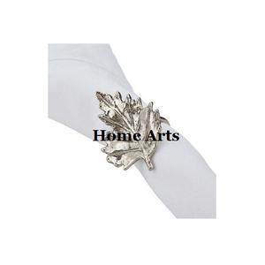 Finest Quality Aluminium Napkin Rings Set of 2 <b>Leaf</b> Design Tissue <b>Paper</b> Rings From Manufacturer In India - Product Image 6