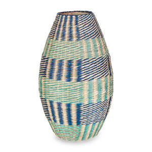 Best Selling Blue Seagrass Art Deco <b>Floor</b> <b>Vase</b> Set Wholesale Decorative Straw <b>Vases</b> - Product Image 2