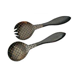 H.M.A Handicrafts Cuillère à salade en corne faite à la main pour un repas écologique - Product Image 1