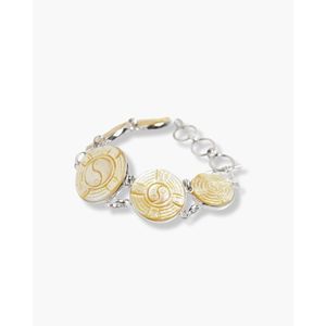 Bracelet fin à fermoir boucle plate ronde sculptée Yin Yang - Product Image 1