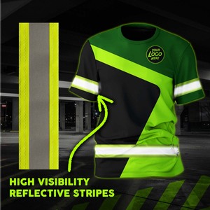Vêtements de travail de sécurité deux tons Construction Vêtements de sécurité réfléchissants Pull Over Tee Shirt pour hommes - Product Image 3