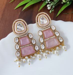 ต่างหูอิตาลีลายจุดเพชรแบบคู่สำหรับผู้หญิงตุ้มหูหรูหราคุณภาพระดับพรีเมียมเหมาะสำหรับใส่ไปงานปาร์ตี้ - Product Image 3