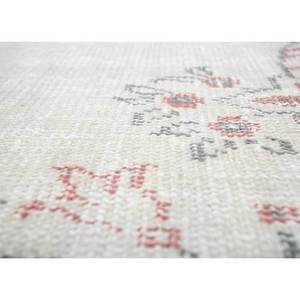 Tapis en laine noués à la main vintage ivoire Pae-1570 pour la maison - Motif médaillon rectangulaire abstrait pour salon, couloir, entrée - Product Image 3