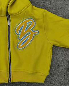 Sweat à capuche zippé et pantalon de survêtement avec broderie en strass et logo personnalisé Ensemble survêtement Combinaison évasée Survêtement pour femmes - Product Image 6