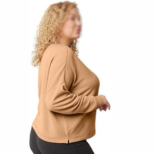 Sweats à capuche en coton lourd pour sweat-shirt pour femme Technique d'impression brodée grande taille hiver motif solide Service OEM ODM - Product Image 4