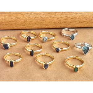 Stylish Gold and Silver Plated Fashion <b>Rings</b> with Unique Stone Embellishments for Resale - Product Image 2