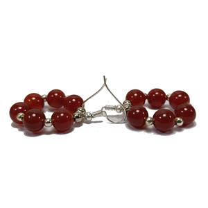 Boucles d'oreilles en perles de cornaline rouge en cristal Boucles d'oreilles en cristal de mode avec pierres précieuses de guérison Ensemble de bijoux pour femmes grossiste de perles - Product Image 6