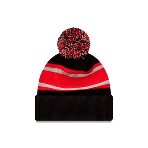 Venta al por mayor de lujo 100% lana Jacquard Beanie Hat personalizado gran logotipo de estilo de punto para los hombres técnica de bordado 3D para viajes de negocios - Product Image 2