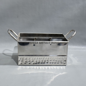 Portacubiertos de Acero Inoxidable con Construcción de Metal Galvanizado, Estante de Almacenamiento Minimalista para una Cocina Ordenada - Product Image 1