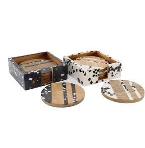 Dessous de verre à thé aspect classique MDF en bois avec motifs imprimés en émail Vaisselle de petit déjeuner personnalisée Tapis de boisson Napperon - Product Image 3