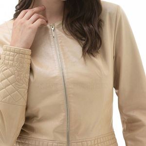 2025 clásico nuevo diseño mujer chaqueta de cuero genuino de alta calidad señoras mujeres chaqueta de cuero para la venta - Product Image 3