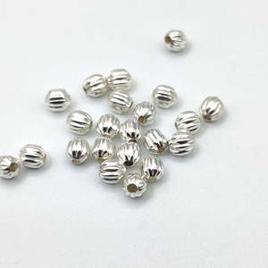 ลูกปัดทรงฟักทองขนาด 4 มม. สีทอง สีเงิน สีโรสโกลด์ ชุบทองเหลือง สำหรับทำเครื่องประดับ - Product Image 2