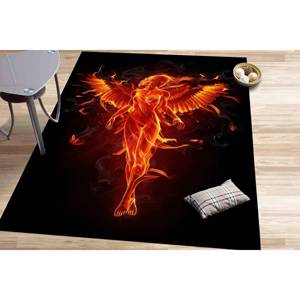 Tapis abstraits pour femmes, tapis noir, tapis ailes d'ange, tapis personnalisé, tapis à poils doux - Product Image 1
