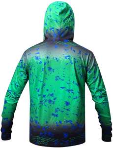 เสื้อตกปลามีฮู้ดแขนยาวทำจากโพลีเอสเตอร์/ ผ้าฝ้ายกำหนดได้เอง UPF50 + แห้งเร็ว - Product Image 4