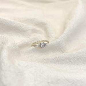 5x7mm Oval Cut Moissanite Engagement Ring | Cluster Side <b>Stones</b> | Gold Silver Bridal Wedding Fine Jewelry OEM - Product Image 4