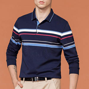 เสื้อโปโลแขนยาวผ้าฝ้ายนุ่มสำหรับผู้ชาย, เสื้อโปโลแขนยาวทรงพอดีตัว2024 - Product Image 3