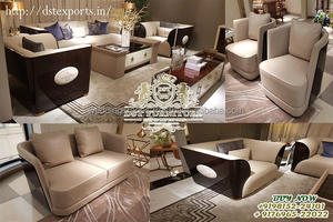 Luxueux canapé de salon 7 places en bois de teck de style italien avec couleur personnalisable meubles de meilleure qualité - Product Image 6