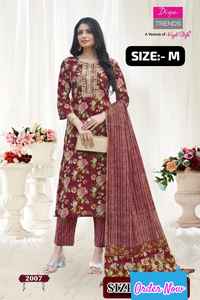 Coton de collection de qualité supérieure avec pantalon Kurti brodé et fabricant de gros Dupatta de l'Inde au taux le plus bas - Product Image 2