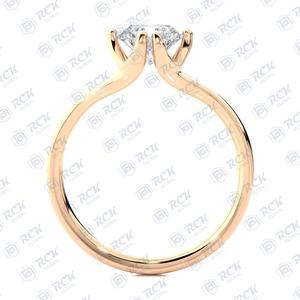 1.10 CTW ronde coupe fendue tige Moissanite bague pour femme anniversaire et cadeau d'anniversaire pour l'amour - Product Image 3