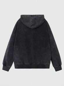 Sudadera con capucha con estampado personalizado para hombre Vintage/estilo cremallera en tela transpirable y cómoda algodón polar lavado con ácido - Product Image 3