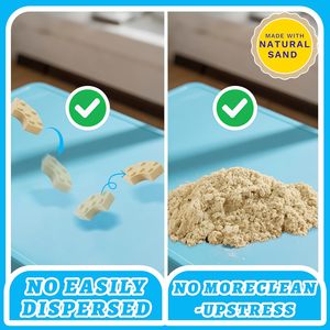 Kit di sabbia per bambini, sabbia sensoriale modellabile da 1,7 libbre con strumenti e stampi per Sandbox da interni senza disordine - Product Image 4