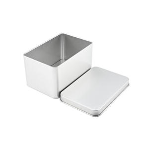 Caja de metal para almacenamiento de alimentos de galletas de lata grande plateada personalizada al por mayor - Product Image 5