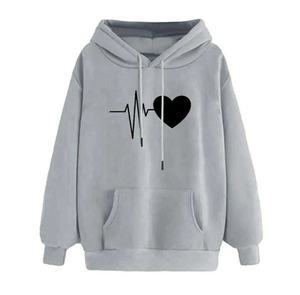 เสื้อฮู้ดผู้หญิงมีฮู้ดสีขาวมีแถบสีดำมีฮู้ดเสื้อแนวสตรีทสวมหัวแบบลำลองโลโก้ตามสั่ง - Product Image 5