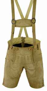Personalizado alemán auténtico bávaro Lederhosen pantalones cortos para hombres tradicional marrón Trachten Oktoberfest con cinturón de cuero original - Product Image 3