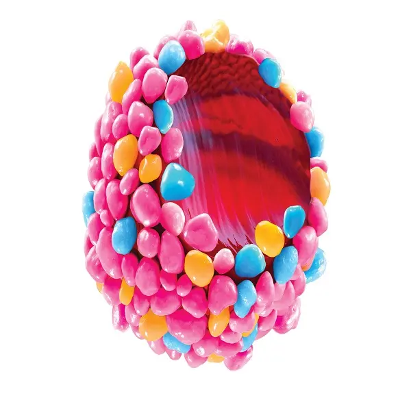 Nouveau Normal 50g Confiserie Doux Boule-cube En Forme De Jelly Bean Brun Météorite Goût Saveur De Myrtille Popit Bonbons Sac Emballage