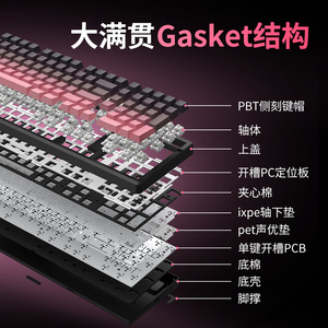 คีย์บอร์ดเกมมิ่ง K98 Pro Mechanical Keyboard 87 ปุ่ม แบบ Tri-mode RGB Hot-swap - Product Image 2