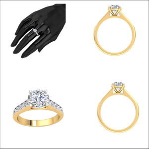 แหวนทองคำขาว 10K ดีไซน์คลาสสิกสำหรับผู้หญิง ประดับเพชรแล็บโกรว์ 1.3 กะรัต ความใส VS สี EF ทรงบริลเลียนท์ ได้รับการรับรอง - Product Image 2