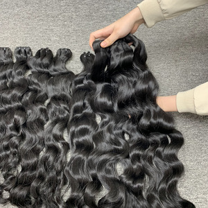 NATURAL WAVY Raw Vietnamese Hair Extensions Cuticle Aligned Natural Wavy Weft Bundles Long No Shedding No <b>Tangling</b> - Product Image 6