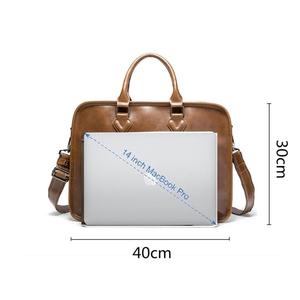 Laptop Briefcase Genuine Leather Durable Portable Large Capacity 15.6 Inch Business Office Custom Logo Soft Hard Men's Laptop - Product Image 6