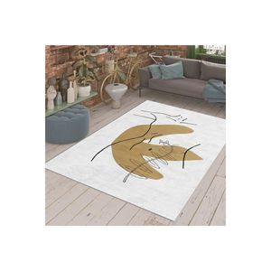 Jacquard พรมโพลีเอสเตอร์พิมพ์ลายดิจิตอลงานแฮนด์เมดสำหรับผู้หญิงพรมสี่เหลี่ยมลายนามธรรมสำหรับวัยรุ่นห้องนั่งเล่นห้องนอนขนาดใหญ่ - Product Image 3