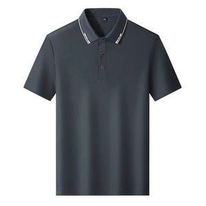 Polos para hombre, camiseta POLO informal de secado rápido, camiseta transpirable de manga corta con cuello estampado personalizado, traje de trabajo bordado - Product Image 1