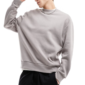 เสื้อฮู้ดสวมหัวแขนยาวแบบ2025สำหรับผู้ชายเสื้อสเวตเตอร์คอกลมผ้าฝ้าย100% ลำลองขนแกะอบอุ่นซับในสำหรับฤดูหนาวดีไซน์ล่าสุด - Product Image 1